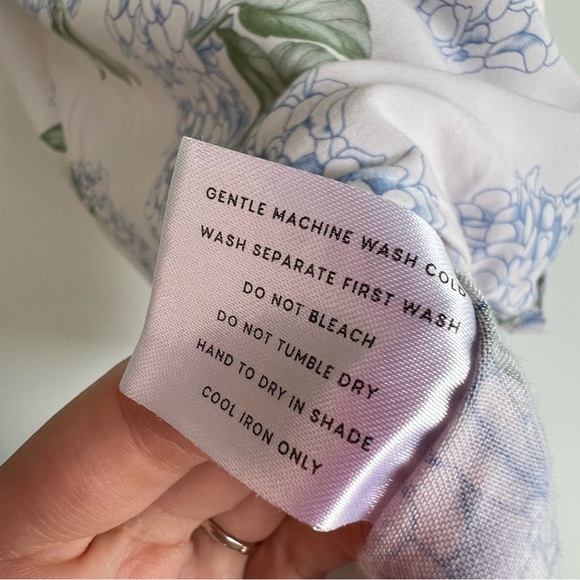 Piyama Hydrangea Blue Pajama Set Floral Lounge Sleepwear Resort Style Size M - Picture 6 of 16